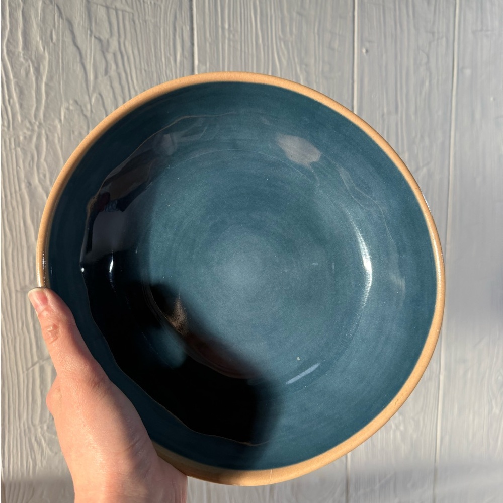 Blue and Tan bowl set of 2